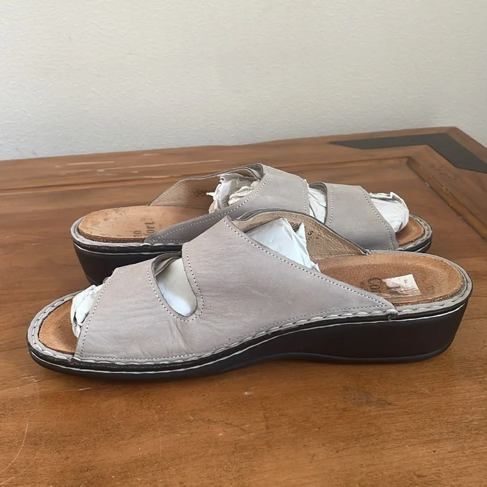 Finn Comfort Gray Slide Sandals Size 41